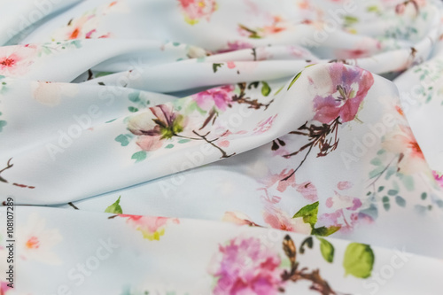 flower colored fabric waves background