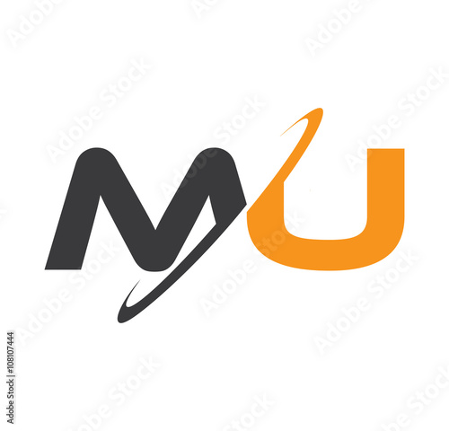 MU initial logo with double swoosh