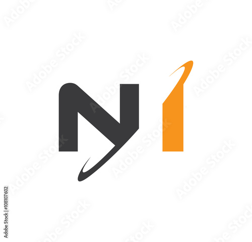 NI initial logo with double swoosh