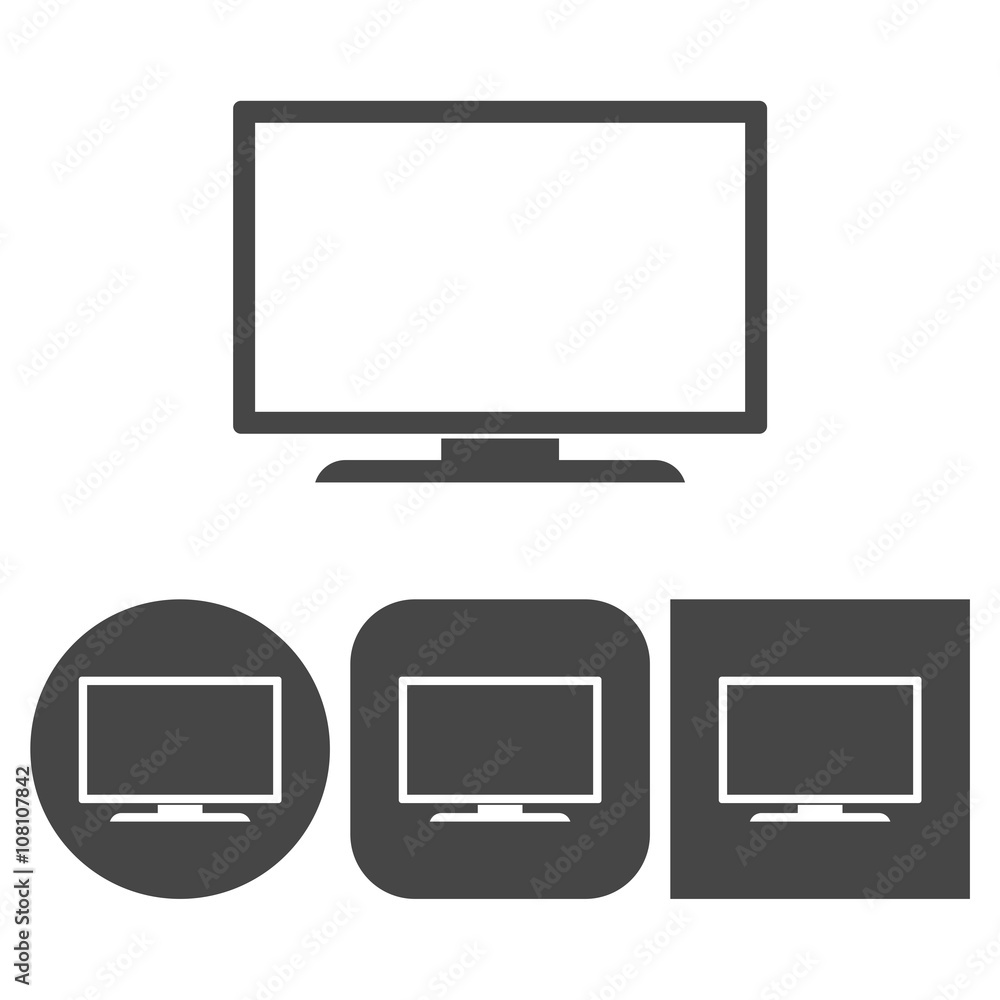 TV Icon - vector icons set TV Icon - vector icons set