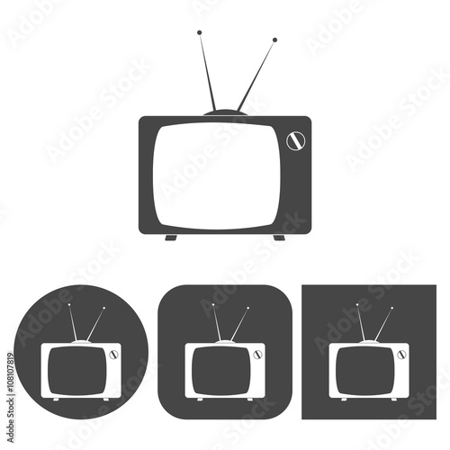TV Icon - vector icons set