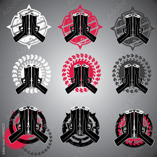 pistol decorative background vector illustration
