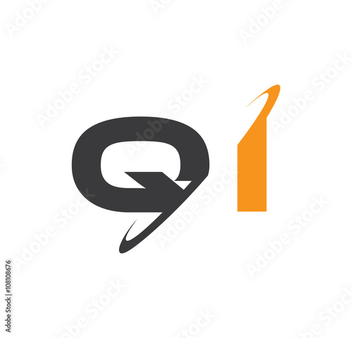QI initial logo with double swoosh
