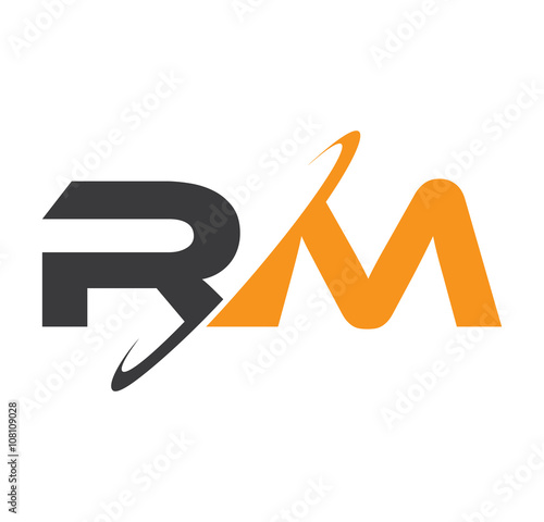 RM initial logo with double swoosh 