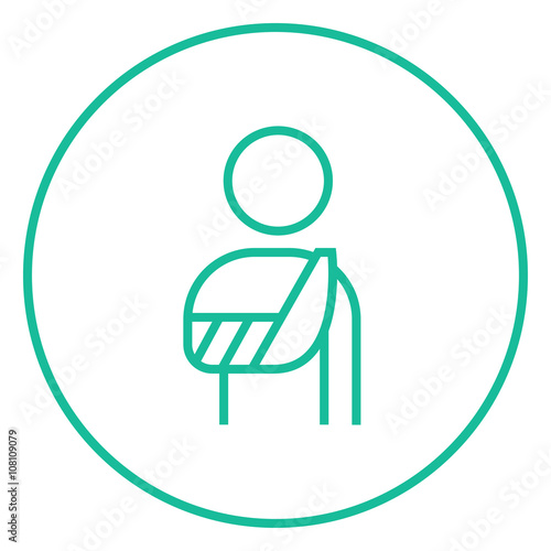 Injured man line icon.
