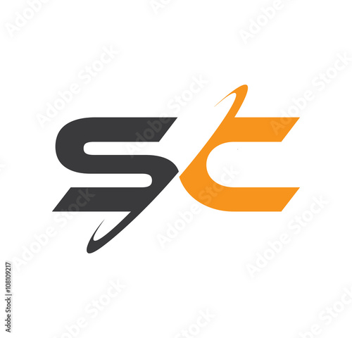 SC initial logo with double swoosh 