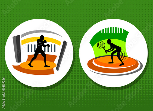 Sport infographic concept design vector boxing and tennis