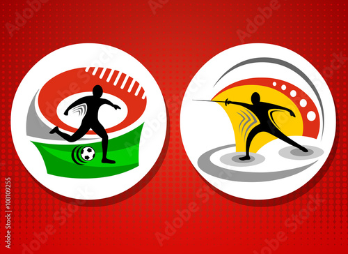 Sport infographic concept design vector football and fencing