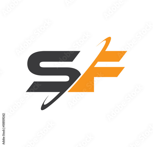 SF initial logo with double swoosh
