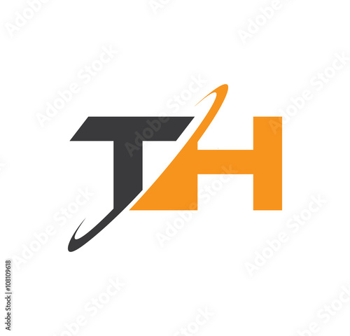 TH initial logo with double swoosh
