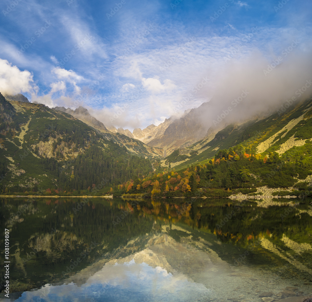 mountain lake
, mountains reflected in the lake mountain lake
, mountains reflected in the lake