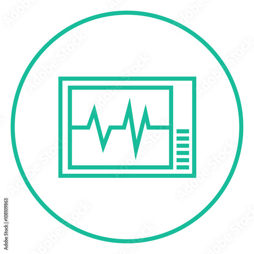 Heart monitor line icon.