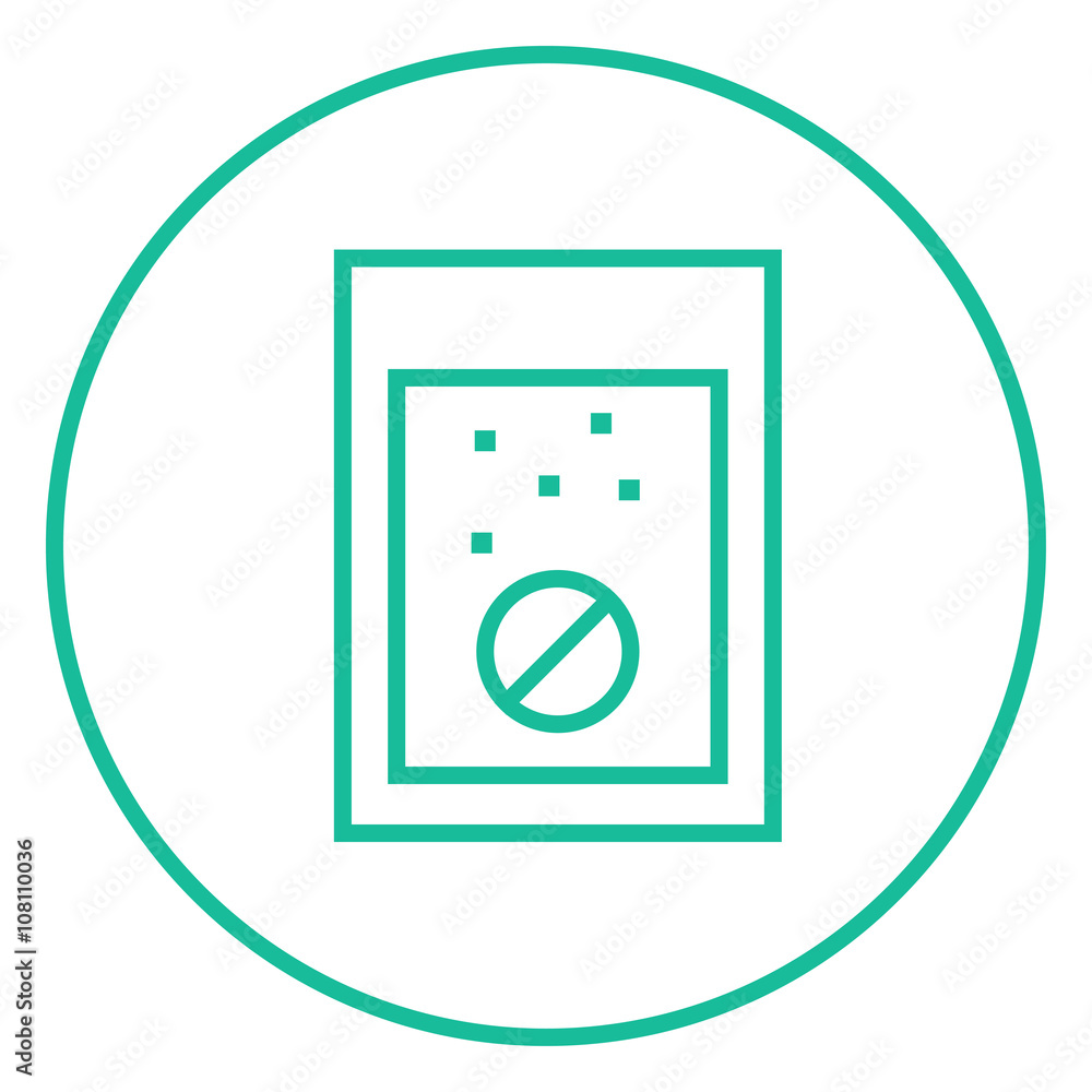 Tablet into glass of water line icon. Tablet into glass of water line icon.