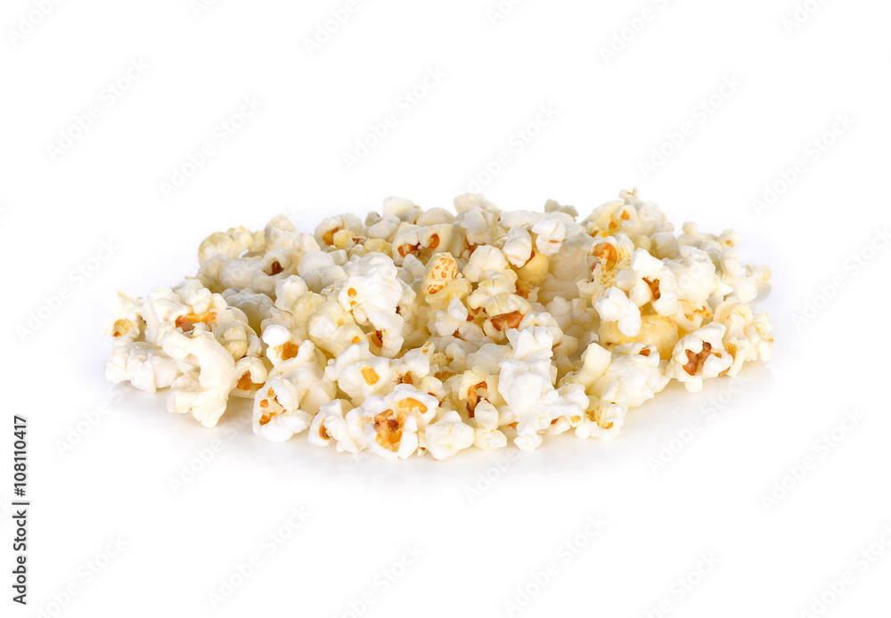 Pop corn Salt on white background Pop corn Salt on white background