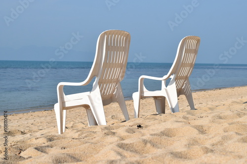 beach chair on the beach © toowaretmukat