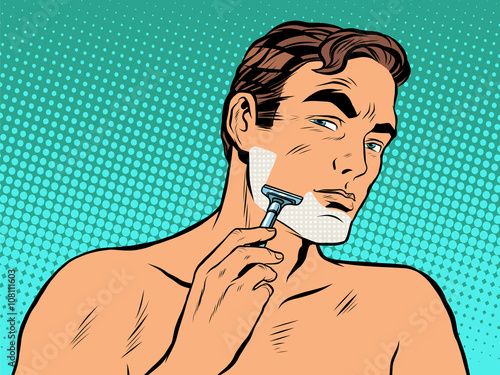 Man shaving foam