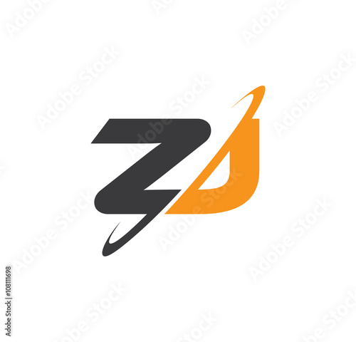 ZJ initial logo with double swoosh
