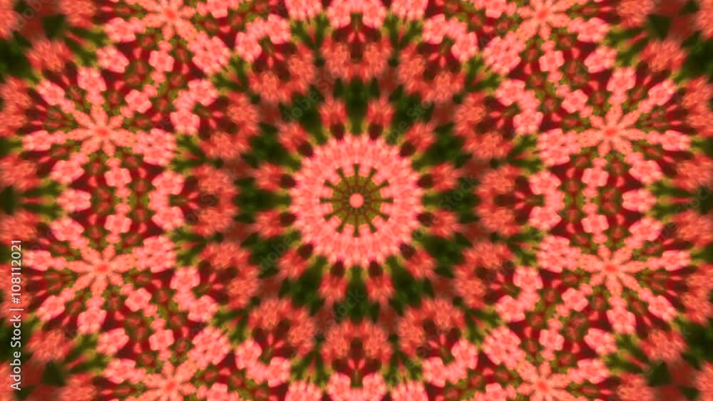 Amazing abstract kaleidoscopic pattern of colored scales with twelve complex detailed structure. Excellent animated round background in HD. Adorable hypnotic visuals for wonderful decorative intro. 
