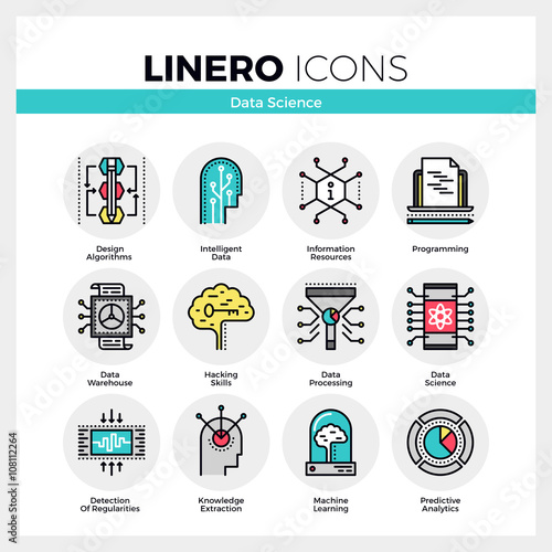 Data Science Linero Icons Set