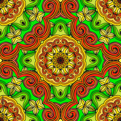 Seamless pattern with Mandalas. Vector ornaments, background