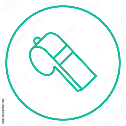 Whistle line icon.