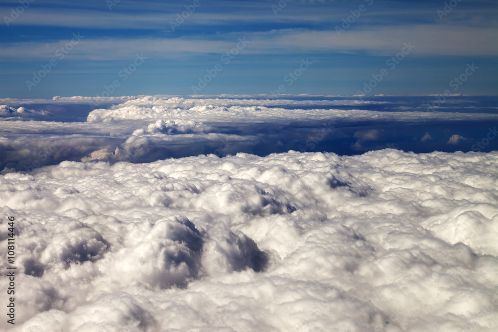 Top view on sunlight clouds Top view on sunlight clouds