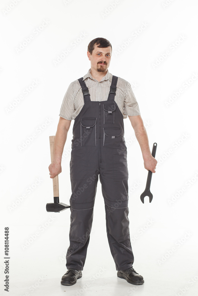 Man with tool Man with tool