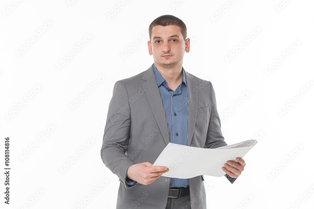 man with blueprints in hand