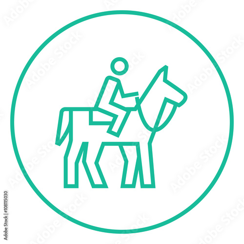 Horse riding line icon.