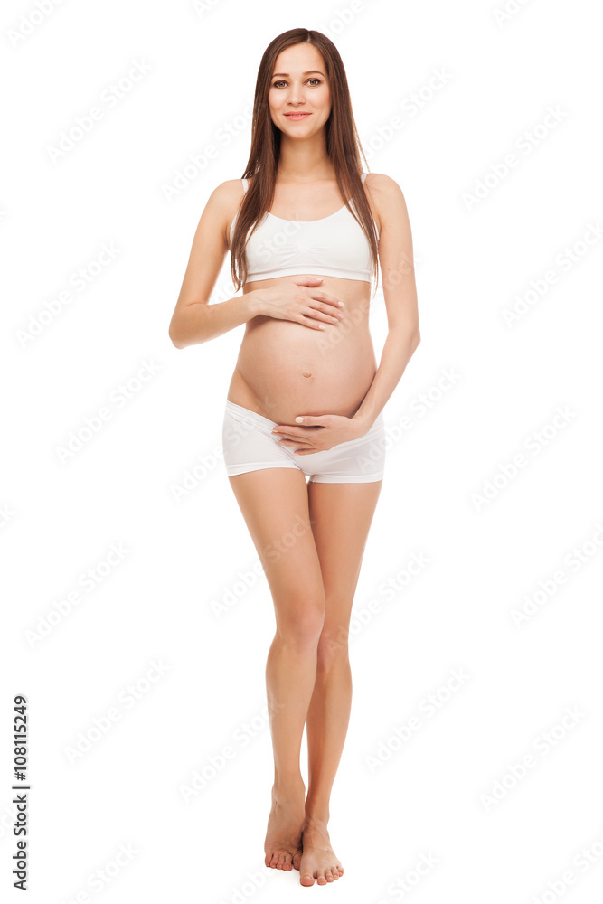 Full length portrait of happy beautiful pregnant woman Full length portrait of happy beautiful pregnant woman