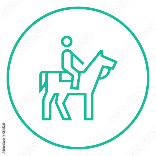 Horse riding line icon.