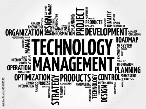 Technology Management word cloud, business concept background