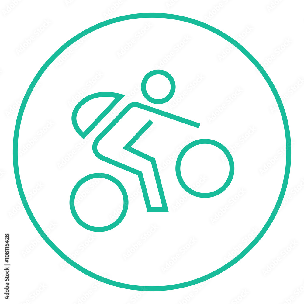 Man riding bike line icon. Man riding bike line icon.