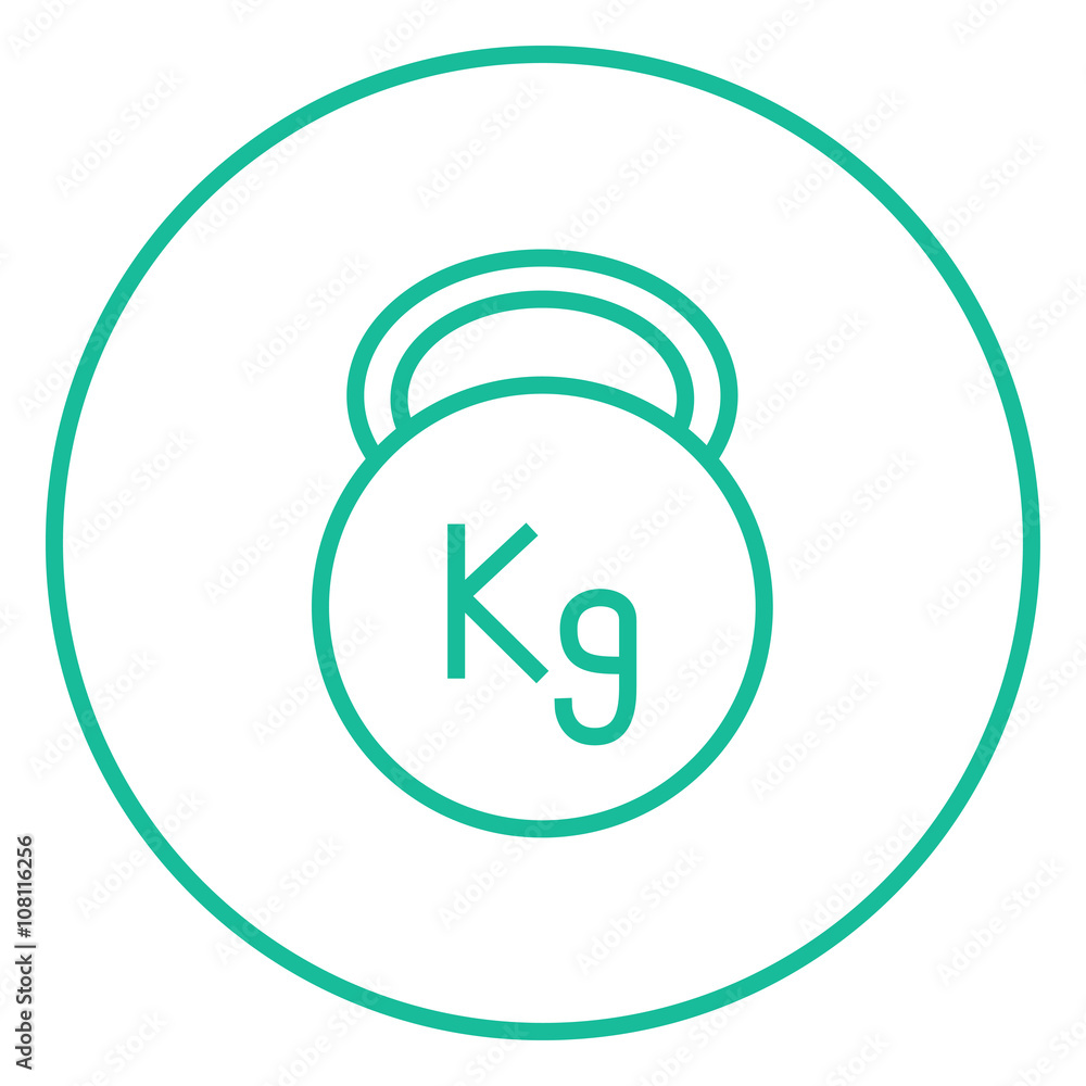 Kettlebell line icon. Kettlebell line icon.