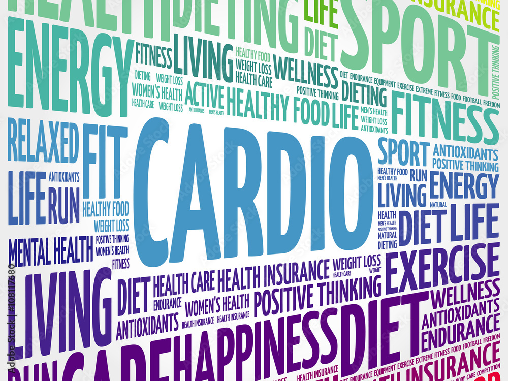 CARDIO word cloud background, health concept CARDIO word cloud background, health concept
