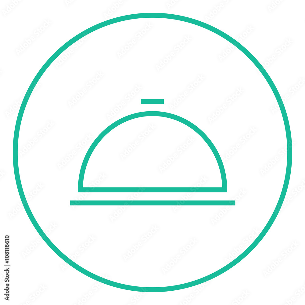 Fototapeta premium Restaurant cloche line icon.