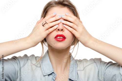 Woman Covering Her Eyes