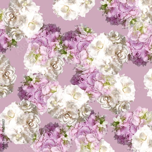 Fototapeta Naklejka Na Ścianę i Meble -  Delicate floral background. White and pink pelargoniums 