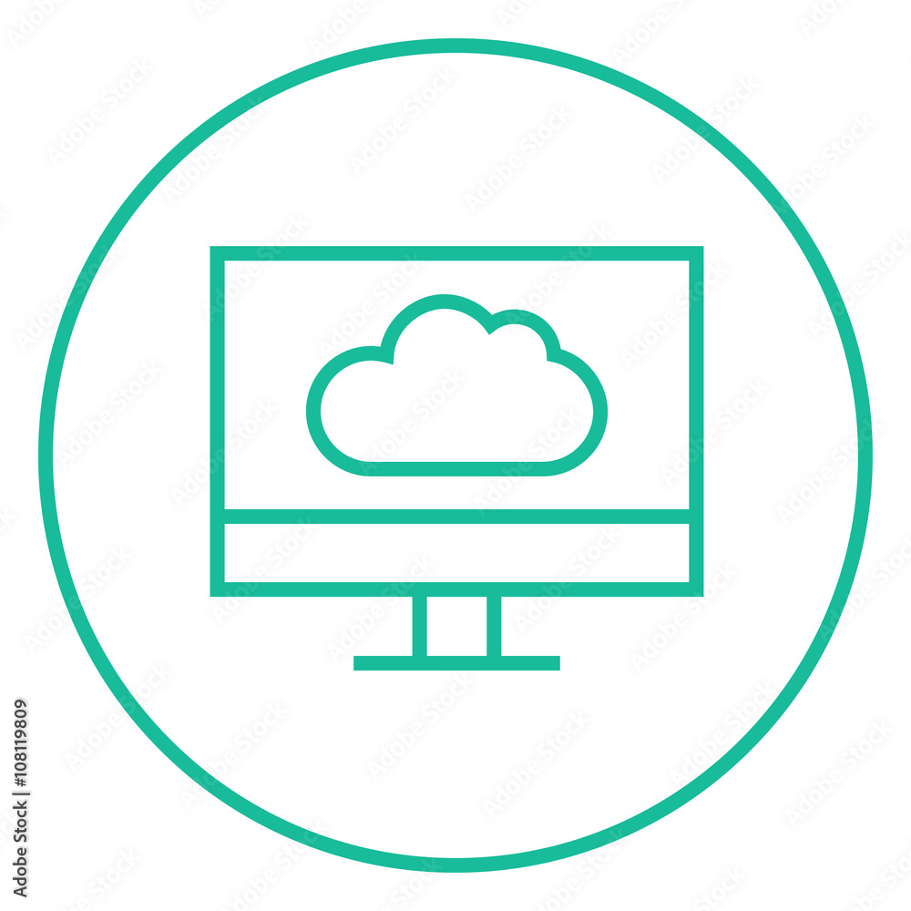 Cloud computing line icon. Cloud computing line icon.