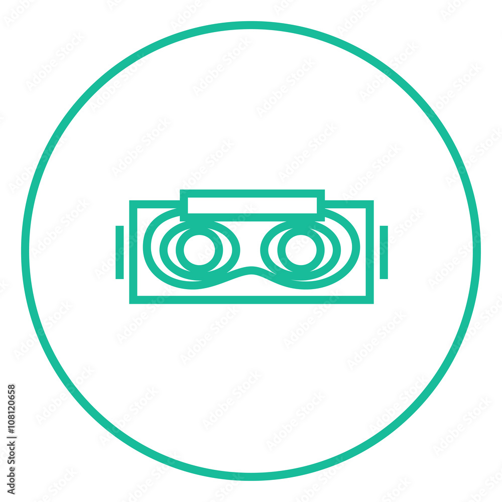 Virtual reality headset line icon. Virtual reality headset line icon.
