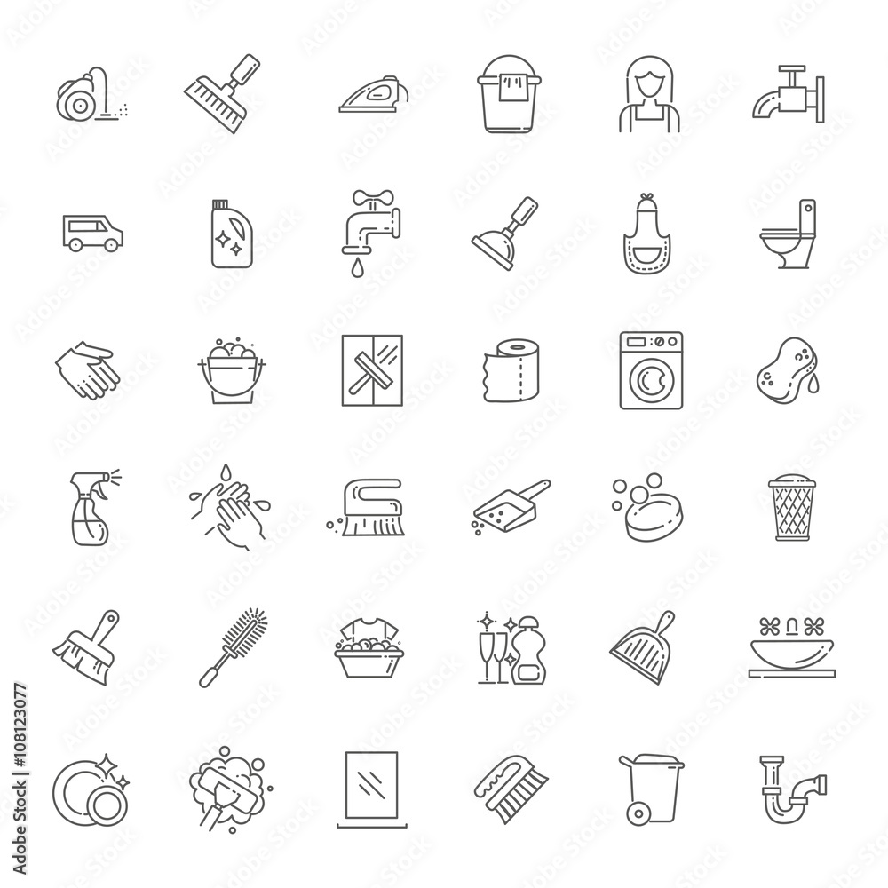 vector outline cleaning icon vector outline cleaning icon
