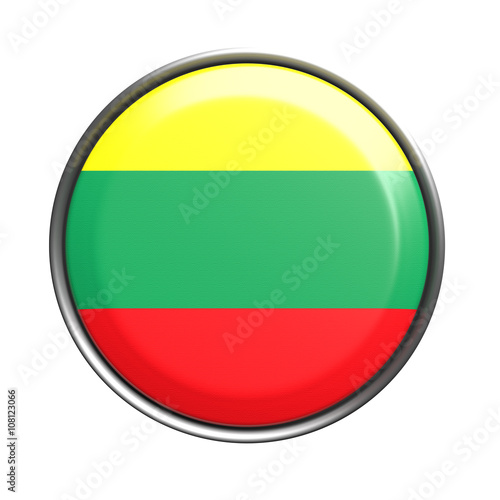 Button with Lithuania flag