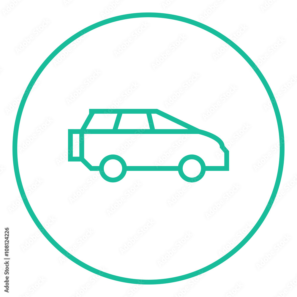 Minivan line icon.