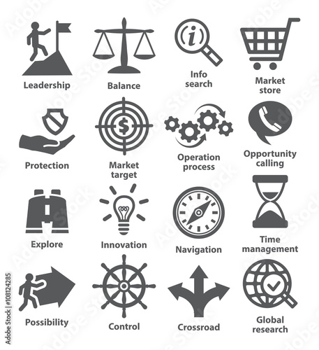 Business management icons. Pack 13.