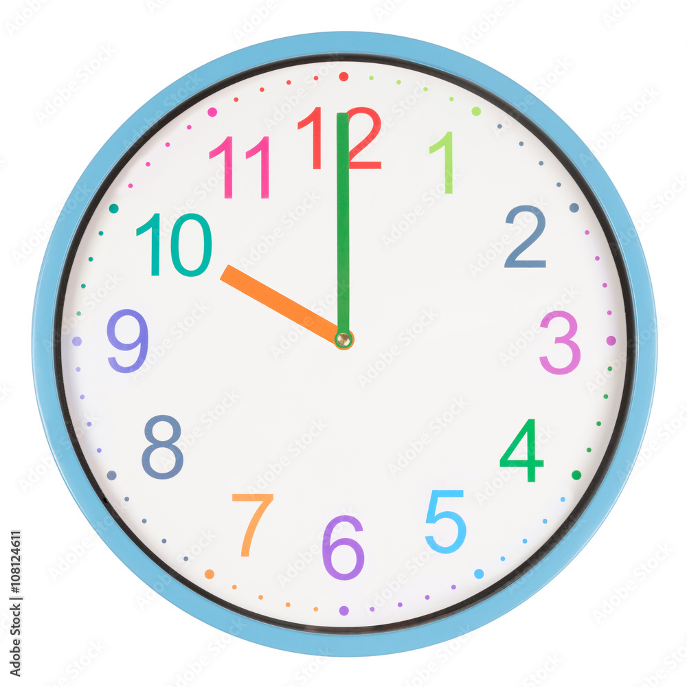 Colorful Clock Showing Ten O Clock Stock Photo Adobe Stock