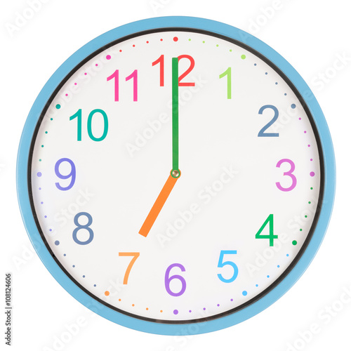 Colorful Clock Showing Seven O Clock Stock Photo Adobe Stock