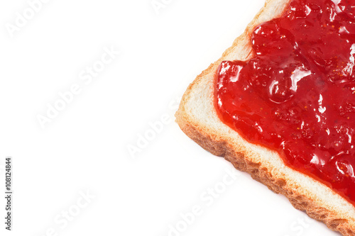 slice of bread with strawberry jam