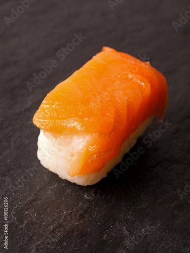 Sushi nigiri with raw salmon