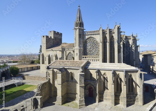 The beautiful Basilica of Saints Nazarius and Celsus, Carcassonne, Aude, Languedoc - Roussillon, France. photo