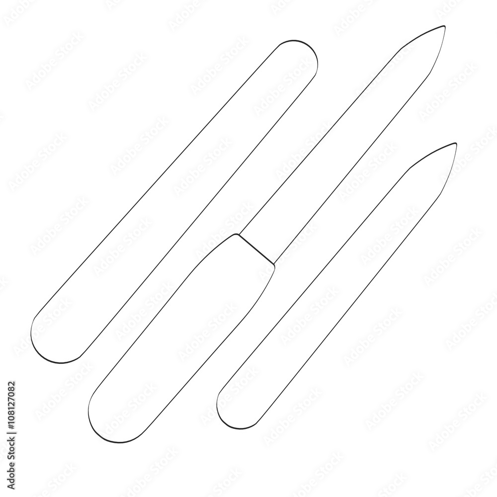 Fototapeta premium 2d cartoon illustration of nail files